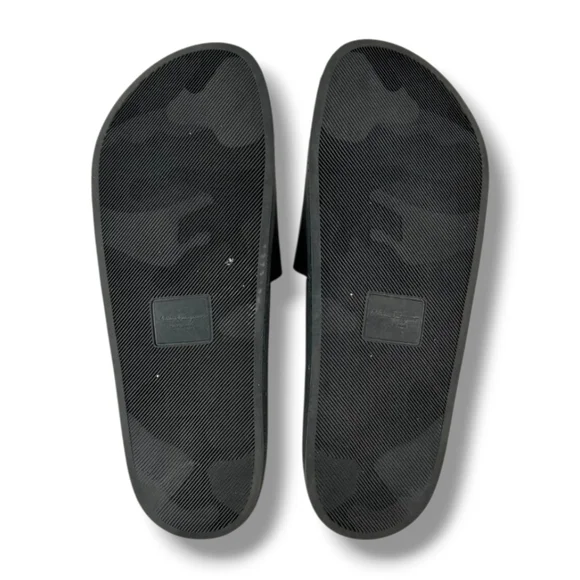 Men's FERRAGAMO Groove 2 Black and Maroon Gancini Pool Slide Sandals - Picture 5 of 10